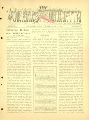 The Worker's Bulletin | April 5, 1904