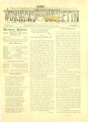 The Worker's Bulletin | January 22, 1907