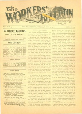 The Worker's Bulletin | November 5, 1907
