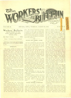 The Worker's Bulletin | March 30, 1909