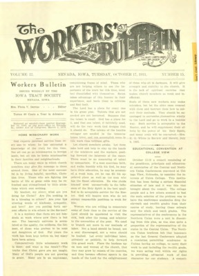 The Worker's Bulletin | October 17, 1911