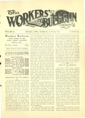 The Worker's Bulletin | June 20, 1911
