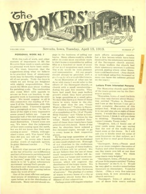The Worker's Bulletin | April 15, 1913