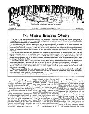 Pacific Union Recorder | April 1, 1936