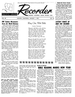 Pacific Union Recorder | January 1, 1970