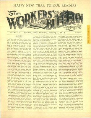 The Worker's Bulletin | January 1, 1918