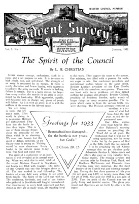 The Advent Survey | January 1, 1933