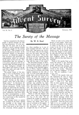 The Advent Survey | February 1, 1939