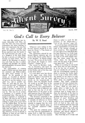 The Advent Survey | March 1, 1939