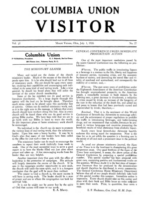 Columbia Union Visitor | July 1, 1926