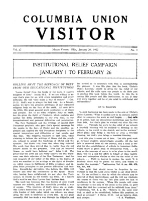 Columbia Union Visitor | January 20, 1927