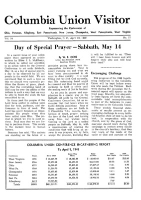 Columbia Union Visitor | April 28, 1949