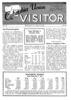 Columbia Union Visitor | May 15, 1952