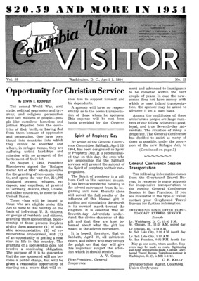 Columbia Union Visitor | April 1, 1954
