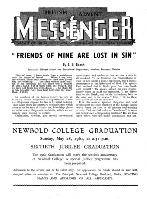 British Advent Messenger | April 28, 1961