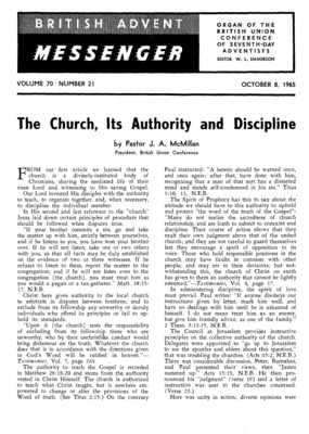 British Advent Messenger | October 8, 1965