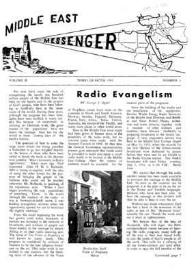 Middle East Messenger | July 1, 1953