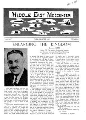 Middle East Messenger | July 1, 1956