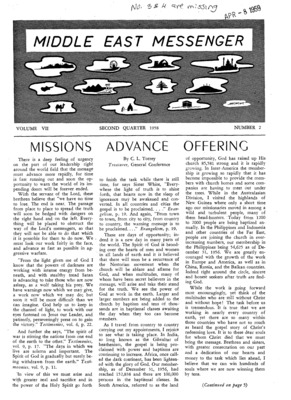 Middle East Messenger | April 1, 1958