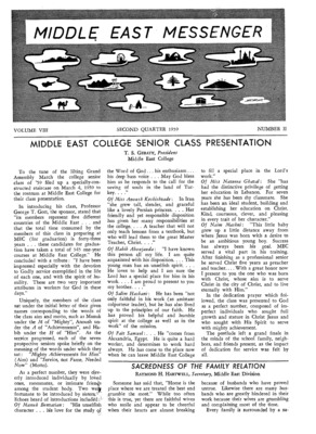 Middle East Messenger | April 1, 1959