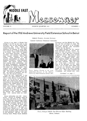 Middle East Messenger | October 1, 1961