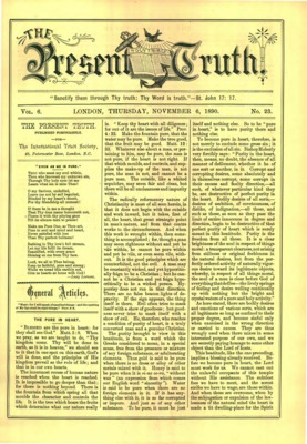 The Present Truth | November 6, 1890