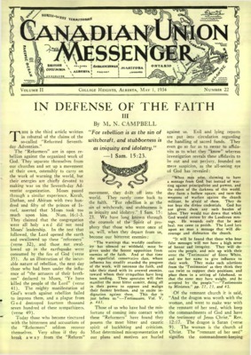 Canadian Union Messenger | May 1, 1934