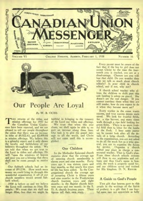 Canadian Union Messenger | February 1, 1938