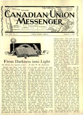 Canadian Union Messenger | August 1, 1939