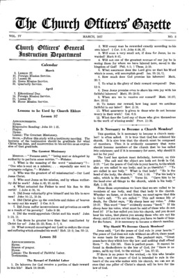 The Church Officers' Gazette | March 1, 1917
