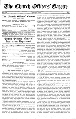 The Church Officers' Gazette | January 1, 1922