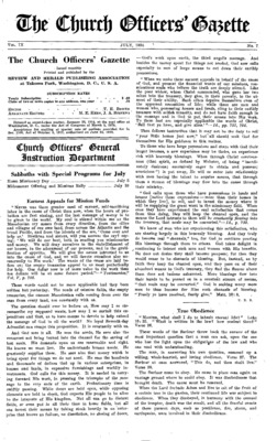 The Church Officers' Gazette | July 1, 1924