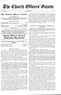 The Church Officers' Gazette | October 1, 1931