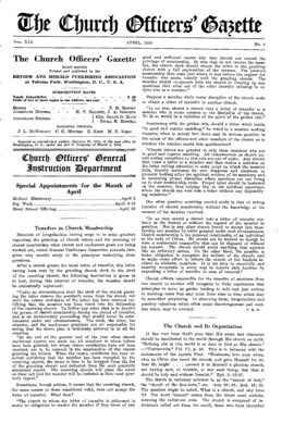 The Church Officers' Gazette | April 1, 1932
