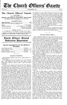 The Church Officers' Gazette | December 1, 1932