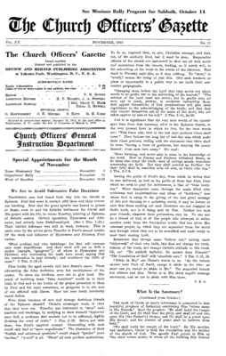 The Church Officers' Gazette | November 1, 1933