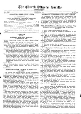 The Church Officers' Gazette | October 1, 1934