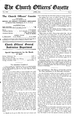 The Church Officers' Gazette | April 1, 1934