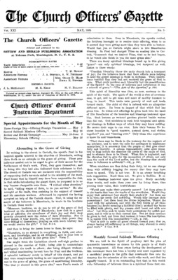 The Church Officers' Gazette | May 1, 1934