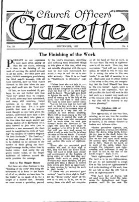The Church Officers' Gazette | September 1, 1937