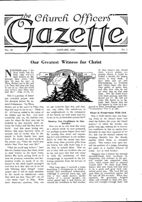 The Church Officers' Gazette | January 1, 1939