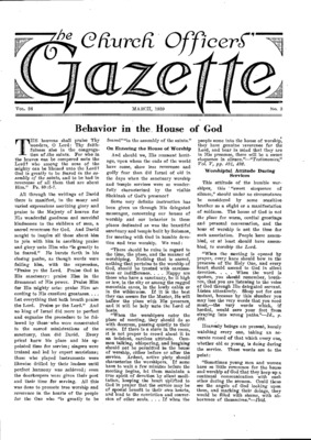 The Church Officers' Gazette | March 1, 1939