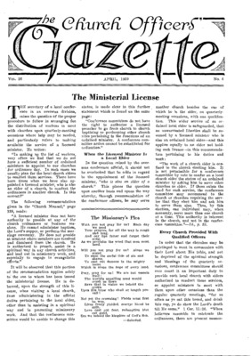 The Church Officers' Gazette | April 1, 1939