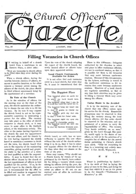 The Church Officers' Gazette | August 1, 1939