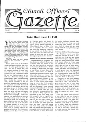 The Church Officers' Gazette | April 1, 1940