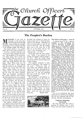 The Church Officers' Gazette | October 1, 1940