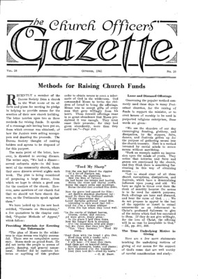 The Church Officers' Gazette | October 1, 1941
