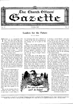 The Church Officers' Gazette | October 1, 1946