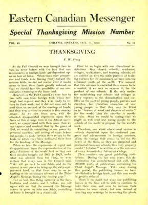Eastern Canadian Messenger | October 31, 1922