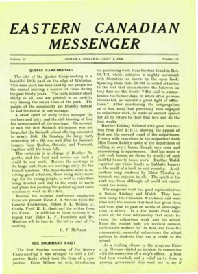 Eastern Canadian Messenger | July 1, 1924